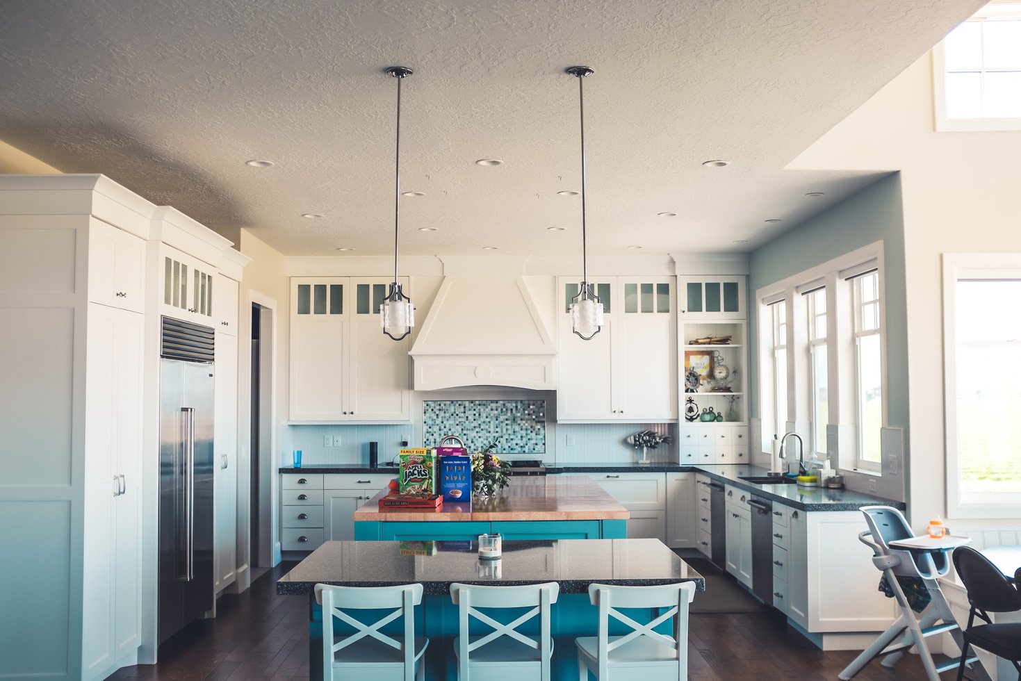 Blue Kitchen Interior